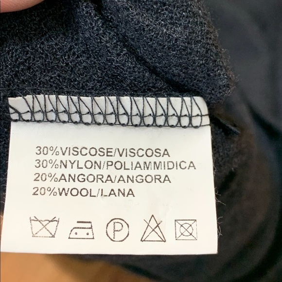 Gay Giano Charcoal Grey Angora Wool Ruffle Scoopneck Sweater - Picture 8 of 11